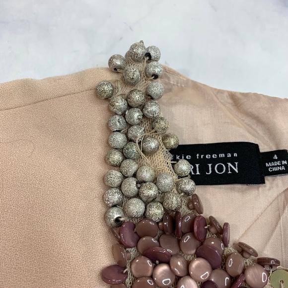 Rickie Freeman Teri Jon Ombre Beaded Cream Dress - Picture 8 of 8
